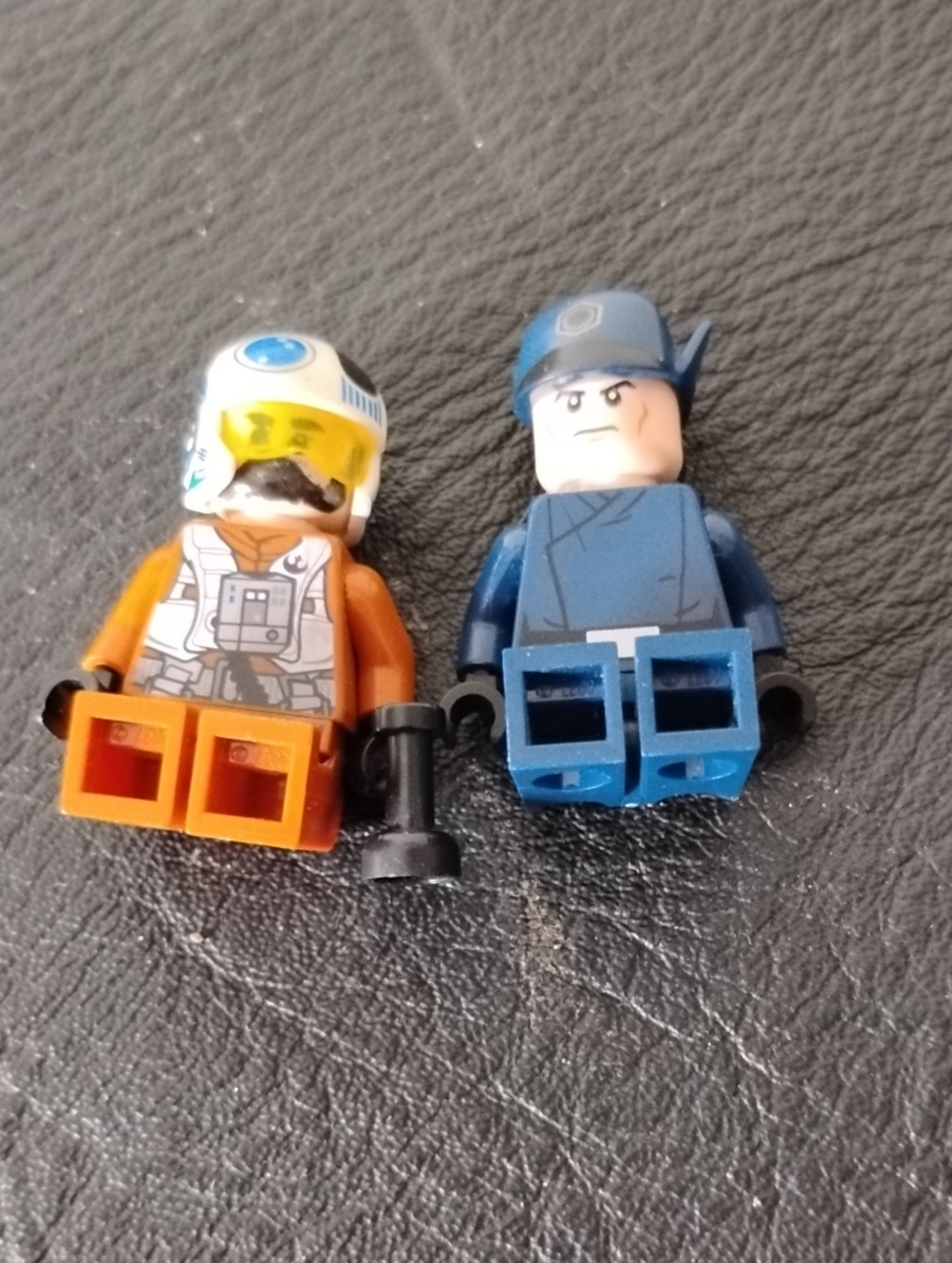 Lego Mini Pilot and Hero Action Figure Pair - Blue & Orange